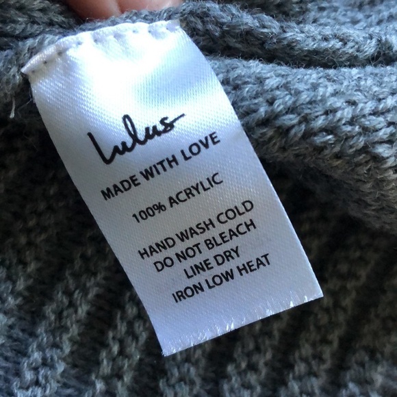 NWT (2) Lulus Gray Chunky Cable Knit Sweater Skirt Set XL - Picture 10 of 11